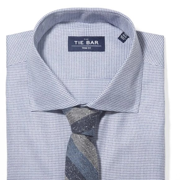 The Tie Bar Shirts New The Tie Bar Houndstooth Navy Dress Shirt